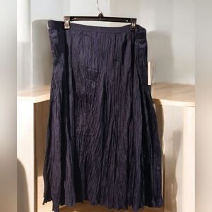 Jessica London Plus Blue Crinkle Maxi Cotton Skirt Size 32 3x 4x Capsule Mature